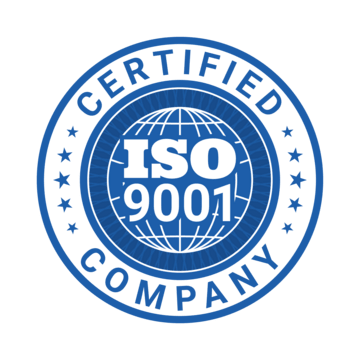 ISO 9001 certified company badge