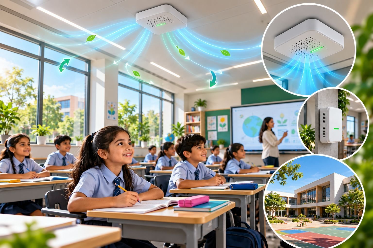 Indoor air quality monitoring in a school